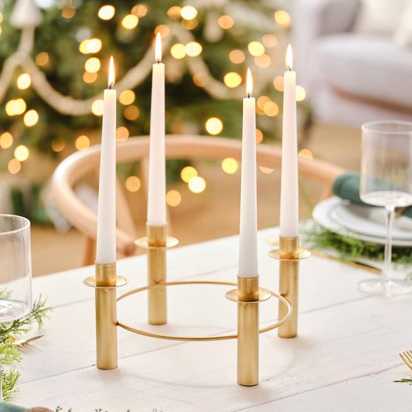 Gold Christmas Candle Centrepiece - Hauslife