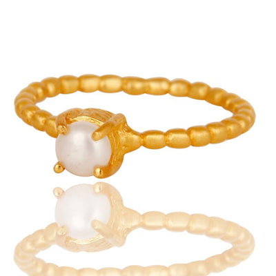 Pearl Studded Handmade Gold Ring - Hauslife