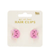 Mini Hair Claw Clips - Pink Cats