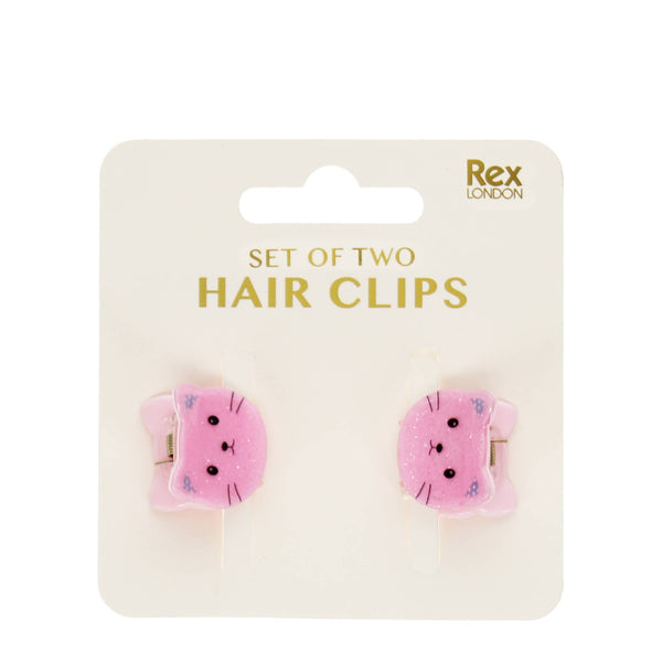 Mini Hair Claw Clips - Pink Cats