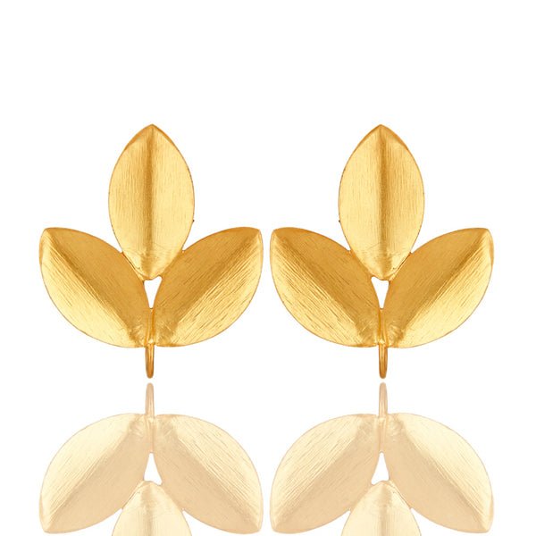 18K Gold Leaf Stud Earrings - Hauslife