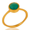 18K Gold Ring With Bezel Set Green Onyx - Hauslife