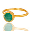 18K Gold Ring With Bezel Set Green Onyx - Hauslife