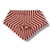 Red and white striped fabric on a white background