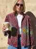 Embroidered Velvet Suzani Jacket - Plum Evil Eye
