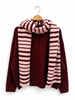 Knit Cardigan with Matching Striped Scarf – AP203