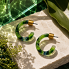 Natalia Petite Resin Hoop Earrings