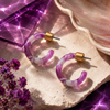 Natalia Petite Resin Hoop Earrings
