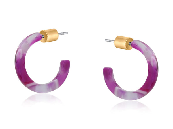 Natalia Petite Resin Hoop Earrings