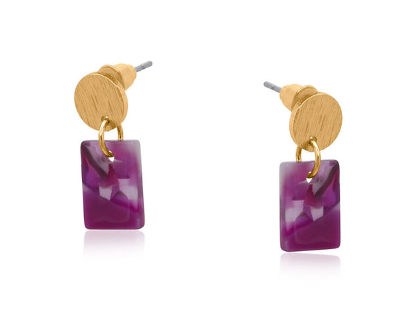 Natalia Petite Resin Rectangle Stud Earrings