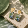 Natalia Petite Resin Rectangle Stud Earrings