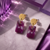 Natalia Petite Resin Rectangle Stud Earrings