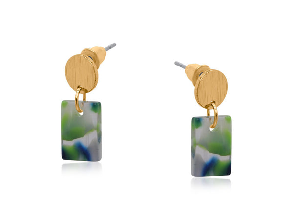 Beatriz Petite Resin Rectangle Stud Earrings