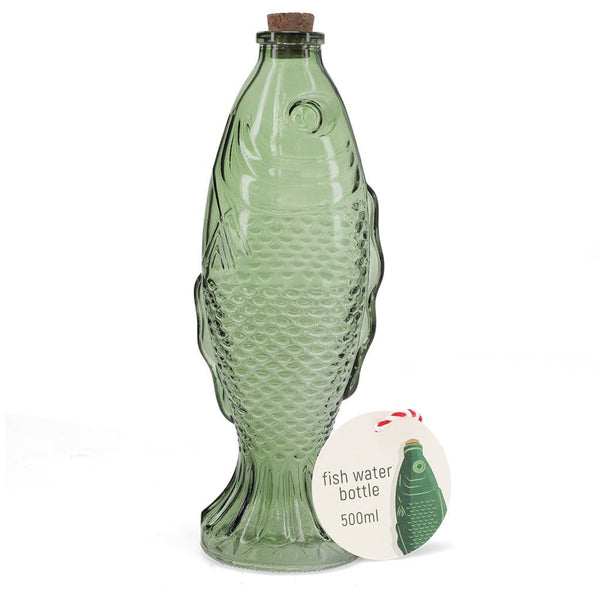 Glass bottle 500ml - Green fish