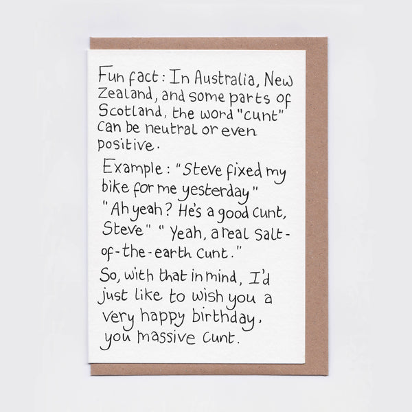 Massive C*nt  Birthday Card