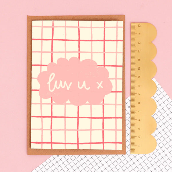 Greeting card - 'luv u X'