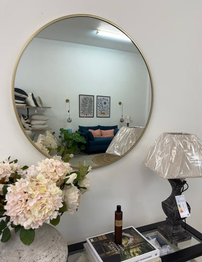 80cm Gold Frame Round Mirror - Hauslife