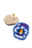 Blue Pansy Beaded Stud Earrings
