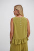 Monica Olive Green Ruffle Hem Top