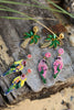 Pink Parrot Beaded Earrings