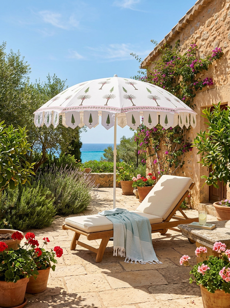 Jaipur Riviera Palm Hand-Block Garden Parasol