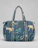 Quilted Cotton Duffle Bag - Blue Jungle