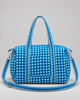 Quilted Cotton Duffle Bag - Blue Gingham