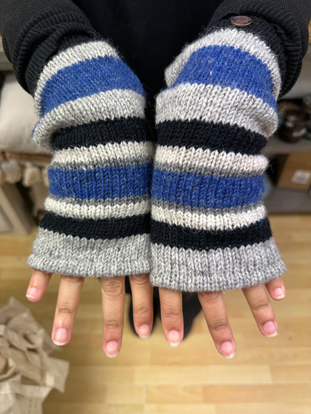 Fleece-Lined Wristwarmers - Rainbow & Stripes