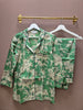 Cotton Pyjama Set - Emerald Toile de Jouy