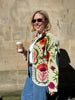 Embroidered Velvet Suzani Jacket - Ivory Floral