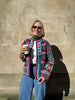 Embroidered Velvet Suzani Jacket - Navy Flower Chains