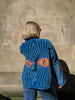 Embroidered Velvet Suzani Jacket - Bright Blue Evil Eye