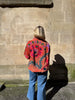 Embroidered Velvet Suzani Jacket - Coral Flowers