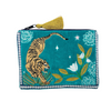 Teal Tiger Embroidered Pouch