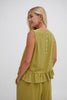 Monica Olive Green Ruffle Hem Top