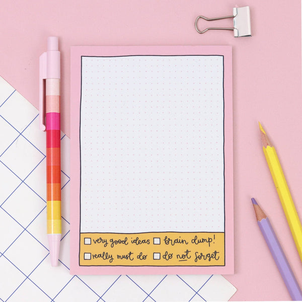 A6 Notepad - Pink Grid - Hauslife