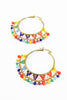 RAINBOW ROUND BEADED HOOP EARRINGS
