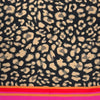 Leopard Print Cashmere Blend Scarf – Pink Stripe Border