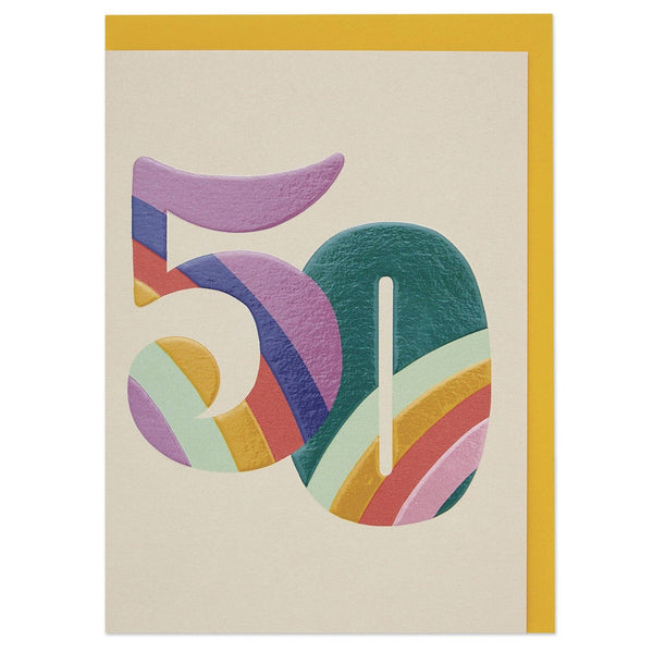 Age 50 Card - Rainbow Design - Hauslife