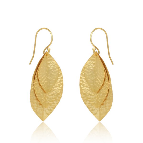 Alie Triple Leaf Gold Earrings - Hauslife