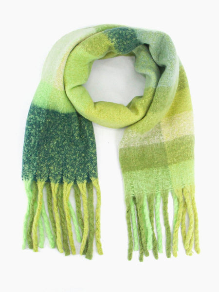 Allie Heavyweight Scarf - Green, Square Colour Block - Hauslife