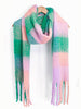 Allie Heavyweight Scarf - Green/Lilac, Square Colour Block - Hauslife