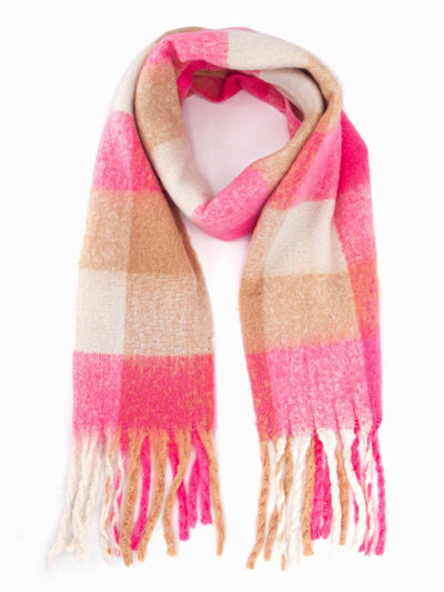 Allie Heavyweight Scarf - Pink, Square Colour Block - Hauslife