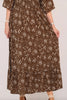 Animal and Floral Shirred Waist Maxi Dress - Hauslife