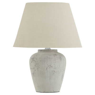 Antique White Table Lamp With Linen Shade - Hauslife