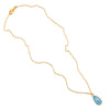 Aqua Chalcedony Bezel Set Drop Pendant With Gold Chain Necklace - Hauslife