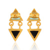 Aqua Chalcedony & Onyx Triangle Earrings - Hauslife
