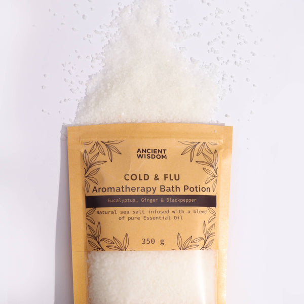 Aromatherapy Bath Potion – Colds & Flu Relief | Sea Salt & Essential Oils - Hauslife