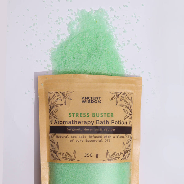 Aromatherapy Bath Potion – Stress Buster | Sea Salt & Essential Oils - Hauslife