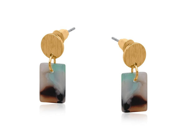 Aurora Petite Resin Rectangle Stud Earrings - Hauslife